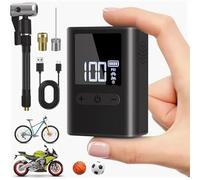 Uadme Electric Mini Bike Pump, 100 PSI Portable Air Compressor with Digital Gauge, Type-C Rechargeable Bicycle Inflator with Presta Valve, Auto-Shutoff for Mountain/City/Road Bike