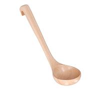 Uadme Handmade Wooden Soup Ladle,Long Handle Wooden Soup Spoon for Porridge and Hot Pot, Large Oil Spoon with Hook, 30 cmNaturally Wood