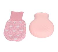 Uadme Hot Water Bottle Bag, 245ml Explosionproof Silicone Hot Water Bottle with Knit Cover, Pink, Ideal for Family Life and Warmth