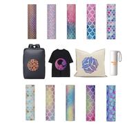 Uadme Infusible Ink Transfer Sheet, 10 Pcs Pre-Printed Sublimation Transfer Paper, 11x30 cm Heat Press Film for DIY T- Shirts Mug (Mermaid)