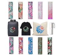 Uadme Infusible Ink Transfer Sheet, 10 Pcs Pre-Printed Sublimation Transfer Paper, 11x30 cm Heat Press Film for DIY T- Shirts Mug (Flowers)