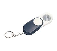 Uadme Keychain Magnifying Glass, 10X Folding Handheld Mini Pocket Magnifier, Double Layer Lenses Magnifying Glasses with Light Keyring for Reading, Inspection