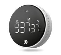 Uadme Magnetic Kitchen Timer with Alarm, Large LED Display, 3 Volume Levels, Countdown and Countup Visual Timer, for Classroom Cooking Fitness Baking Studying Teaching (White)