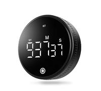 Uadme Magnetic Kitchen Timer with Alarm, Large LED Display, 3 Volume Levels, Countdown and Countup Visual Timer, for Classroom Cooking Fitness Baking Studying Teaching (Black)