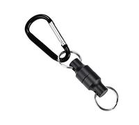 Uadme Magnetic Net Release Clip for Fly Fishing, Durable Stainless Steel Carabiner Hook Keyring, Portable Hanging Holder & Lanyard Clip, Fishing Accessory Tool (Black Single Buckle)
