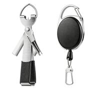 Uadme Multi-Functional Fly Fishing Tool with Retractor, Stainless Steel Fishing Line Clipper, Fish Quick Knot Tying Tool Hook Sharpener Line Cutter & Eye Cleaner for Carp Pike Trout & SeaFishing