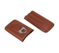 Uadme Portable Cigar Leather Case, High Grade Leather Travel Bag Holder with Scissor, Brown, Cigar Holder for Men, Compact Design, Ideal for Travel