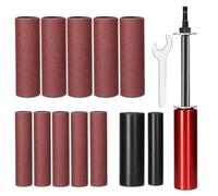 Uadme Portable Handheld Drum Spindle Sander Attachment for Drill, Rubber Sanding Drum Set with 120 Grit Sanding Sleeves, Universal Hex Shank Adaptor for Woodworking Metal Polishing Plastic Glass Stone