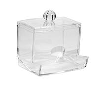 Uadme Practical Cotton Swab Q-Tip Make-Up Storage Organiser Box Make Up Organiser Cosmetic Storage Box Cosmetic Transparent Holder Case, transparent, Modern