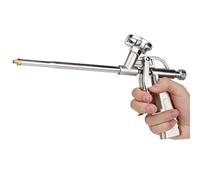 Uadme Professional PU Expanding Foam Dispensing Gun, Stainless Steel & Aluminum, Silver, Handheld, Ideal for Foam Insulation Application