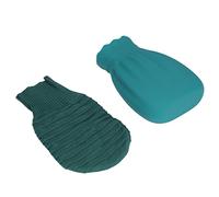 Uadme Silicone Hot Water Bottle, 550ml Explosion Proof Hot Water Bag with Knitted Cover for Home Office, Green