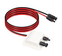 Uadme Solar Double Cable Entry Gland, Solar Entry Gland with 2m 10AWG Solar Extension Cable, Weatherproof ABS Housing, Solar Junction Box for Motorhome, Boat, Caravan, Marine