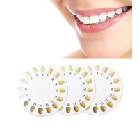 Uadme Teeth Colour Chart - 3pcs Round Shape Teeth Bleaching Color Shade Guide for Home, Clinic, Hospital