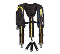 Uadme Tool Belt Braces, Heavy Duty Work Suspenders with Multiple Pockets, Adjustable Electrician Tool Belts with Phone Pencil Slot, Electricians Work Suspension Rig