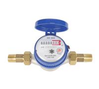 Uadme Water Meter for Outside Tap, 1/2 inch 15mm Garden Home Cold Water Flow Rotary Counter with Brass Fittings, Surface-Mounted Water Pressure Gauge