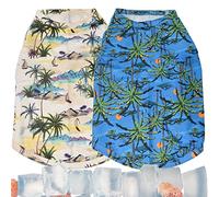 Uadonile Dog Hawaiian Shirts,Wettable Water, Instant Cooling, Air-mesh Fabric Dog UV Shirt,Dog Cooling Shirts,Quick Dry Sun T-Shirt for Small Medium Large Dog Breed,Girl Boy Dogs Outfit,2Pack.