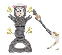 Uadonile Dog Squeaky Toys, Sheep Plush Stuffing Dog Toys with Crinkle Paper for Puppy Teething, Tug of War Pet Chew Toys to Keep Them Busy, Small, Medium and Large (Gray)