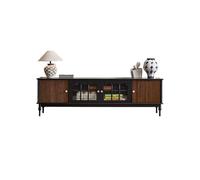 uadyie Tv Stand Cabinet 200cm Solid Wood Black Console, Vintage Home Entertainment Hub, Storage Furniture for Hotels & Corporate Spaces Tv Cabinets For Living Room