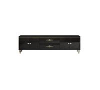 uadyie Tv Stand Cabinet 200cm Vintage Solid Wood Console, Rustic Black Entertainment Hub, Storage Furniture for Hotels & Guesthouses Tv Cabinets For Living Room