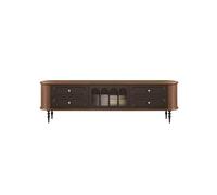 uadyie Tv Stand Cabinet 200CM Vintage Solid Wood Entertainment Center, Household Walnut & Black Storage Cabinet for Living Room, Suitable for Hotels and Conference Rooms Tv Cabinets For Living Room