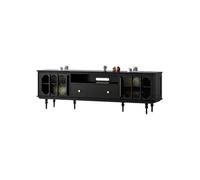 uadyie Tv Stand Cabinet 200cm Vintage Solid Wood Storage Cabinet, Black Home Entertainment Hub, Furniture for Hotels & Corporate Spaces Tv Cabinets For Living Room