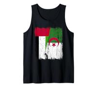 UAE Algeria Half Flag Emirati Algerian Heritage Tank Top