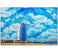 Uae Burj Al Arab Dubai Jigsaw Puzzle For Adults 100 Piece Wooden Travel Gift Souvenir 45.5x35.5CM