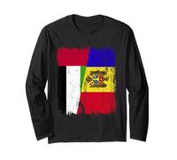 UAE Moldova Half Flag Emirati Moldovan Heritage Long Sleeve T-Shirt