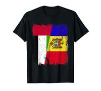 UAE Moldova Half Flag Emirati Moldovan Heritage T-Shirt