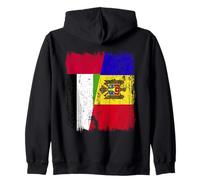 UAE Moldova Half Flag Emirati Moldovan Heritage Zip Hoodie
