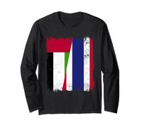 UAE Thailand Half Flag Emirati Thai Roots Long Sleeve T-Shirt