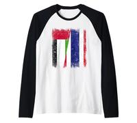 UAE Thailand Half Flag Emirati Thai Roots Raglan Baseball Tee