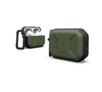 UAG Designed for AirPods Pro (2nd Gen 2022) Civilian Olive Drab, Premium Rugged Slim Water Resistant Full Protective Case Cover with Detachable Keychain Carabiner by URBAN ARMOR GEAR