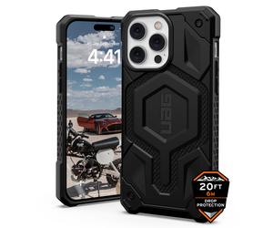 UAG Monarch MagSafe Tough Case for iPhone 14 Pro Max made with Kevlar, Black