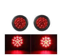 UAGFDFF Brake Light 16Led Round Tail Light 4" Trailer Rear Brake Indicator Stop Lamps 12/24V LED Clearance Reverse Taillight for RV Bus 4inch(2pcs Red Light)