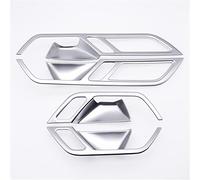 UAGFDFF Car Interior Door Handles Bowl Cover for A6 C8 19-21 ABS Sliver/Carbon Look Inner Pull Doorknob Frame Molding Trim 4 Pcs Door Interior Armrest(Silver)