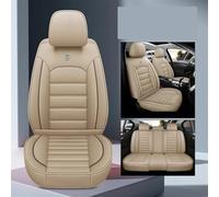 UAGFDFF Car Seat Cover Set Car Seat Covers Leather Full Set For S MAX For Explorer For Octavia A5 For Kia For Soul For Carens For CRV Auto Seat Protector(Beige)