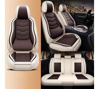 UAGFDFF Car Seat Cover Set Luxury Universal Leather Car Seat Covers Full Set For Leon MK2 For Yaris For Trafic 3 For W211 For Soul For A4 Auto Seat Protector(White coffee)