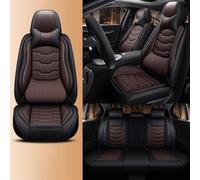 UAGFDFF Car Seat Cover Set Luxury Universal Leather Car Seat Covers Full Set For Leon MK2 For Yaris For Trafic 3 For W211 For Soul For A4 Auto Seat Protector(Black coffee A)