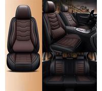 UAGFDFF Car Seat Cover Set Luxury Universal Leather Car Seat Covers Full Set For Leon MK2 For Yaris For Trafic 3 For W211 For Soul For A4 Auto Seat Protector(Black coffee)