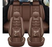 UAGFDFF Car Seat Cover Set Universal Leather Car Seat Cover For Alfa For Romeo 147 For Jeep For Patriot For BMW Serie 1 For E87 For Passat Auto Seat Protector(Brown B)