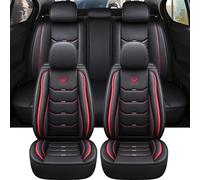 UAGFDFF Car Seat Cover Set Universal Leather Car Seat Cover For Alfa For Romeo 147 For Jeep For Patriot For BMW Serie 1 For E87 For Passat Auto Seat Protector(Red A)