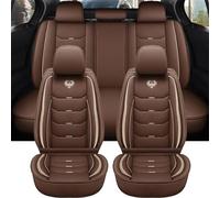 UAGFDFF Car Seat Cover Set Universal Leather Car Seat Cover For Alfa For Romeo 147 For Jeep For Patriot For BMW Serie 1 For E87 For Passat Auto Seat Protector(Brown A)