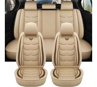 UAGFDFF Car Seat Cover Set Universal Leather Car Seat Cover For Alfa For Romeo 147 For Jeep For Patriot For BMW Serie 1 For E87 For Passat Auto Seat Protector(Beige A)