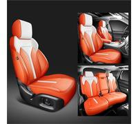 UAGFDFF Cars Front Seat Covers For Skoda For Superb 2 3 For Karoq For Octavia A5 A3 For Rapid For Kodiaq For Yeti Custom PU Fashion Car Seat Covers(Orange White)