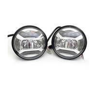UAGFDFF DOT 2PCS Chrome Black Motorcycle Headlight Front 4.5 Inch Passing Fog Light Universal 12V With Halo Ring Moto Driving Light Motorcycle Spot Lights(2pcs chrome)