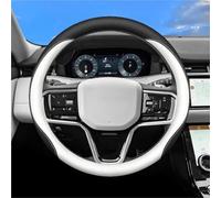 UAGFDFF Leather Steering Wheel Cover Car Steering Wheel Cover Interior Leather For Land For Rover For Range For Rover For Evoque For Velar For Defender For Discovery(Black White)