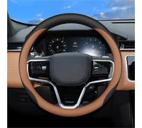 UAGFDFF Leather Steering Wheel Cover Car Steering Wheel Cover Interior Leather For Land For Rover For Range For Rover For Evoque For Velar For Defender For Discovery(Light Brown)