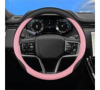 UAGFDFF Leather Steering Wheel Cover Car Steering Wheel Cover Interior Leather For Land For Rover For Range For Rover For Evoque For Velar For Defender For Discovery(Black Pink)