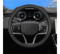 UAGFDFF Leather Steering Wheel Cover Car Steering Wheel Cover Interior Leather For Land For Rover For Range For Rover For Evoque For Velar For Defender For Discovery(Black Line)